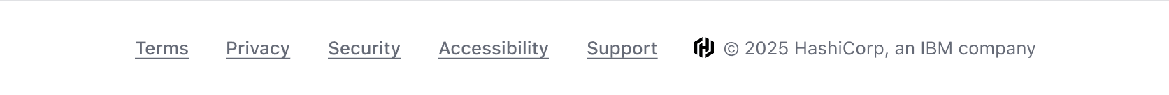 Example of the App Footer with legal links only