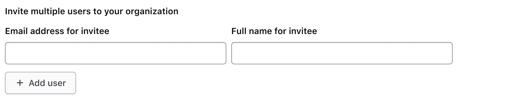 A single row with empty key and value inputs. No delete button is visible.