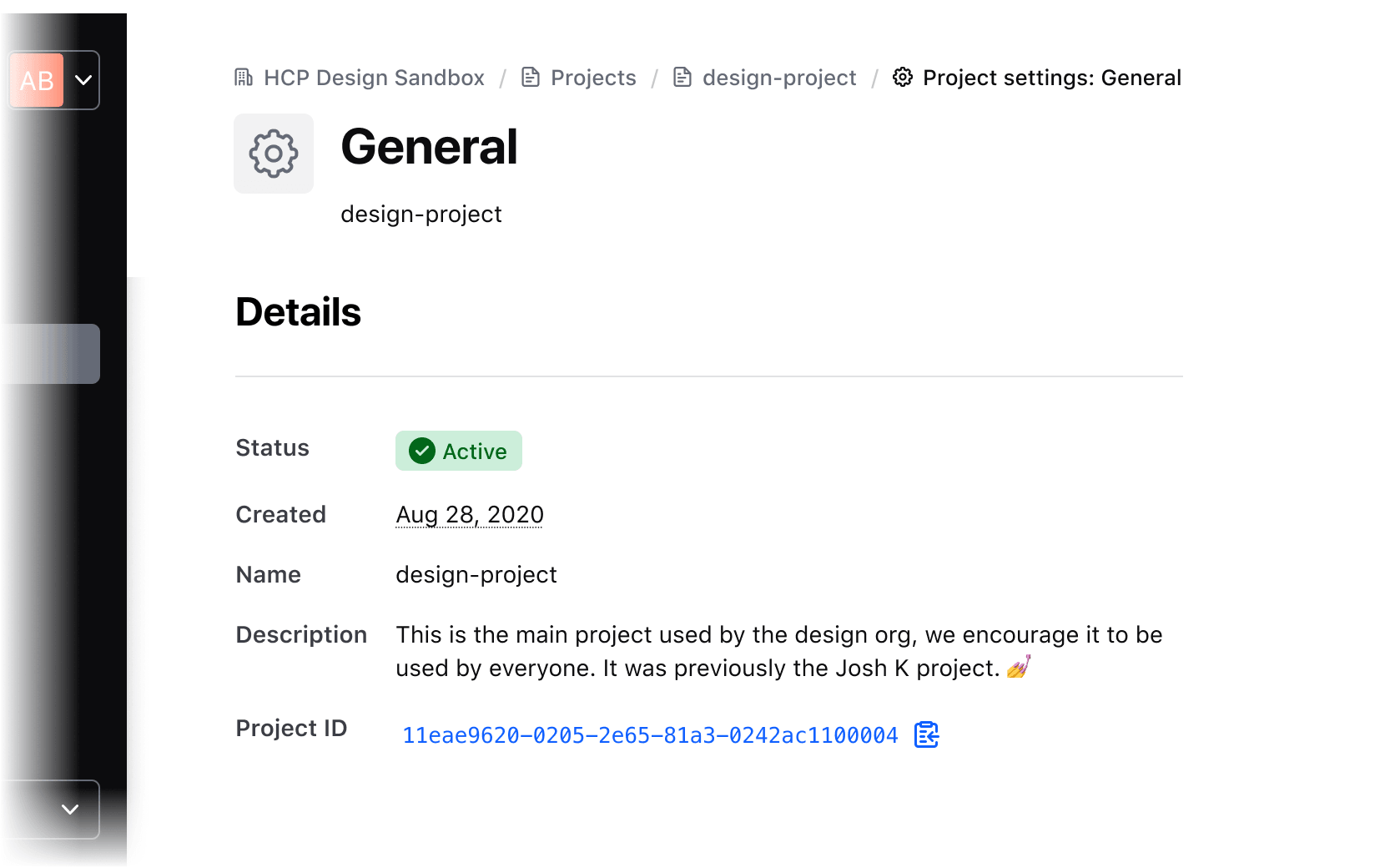 The description list is the primary detail on the page. The header is fixed in each row, while the value's content takes up the remaining space on the page.